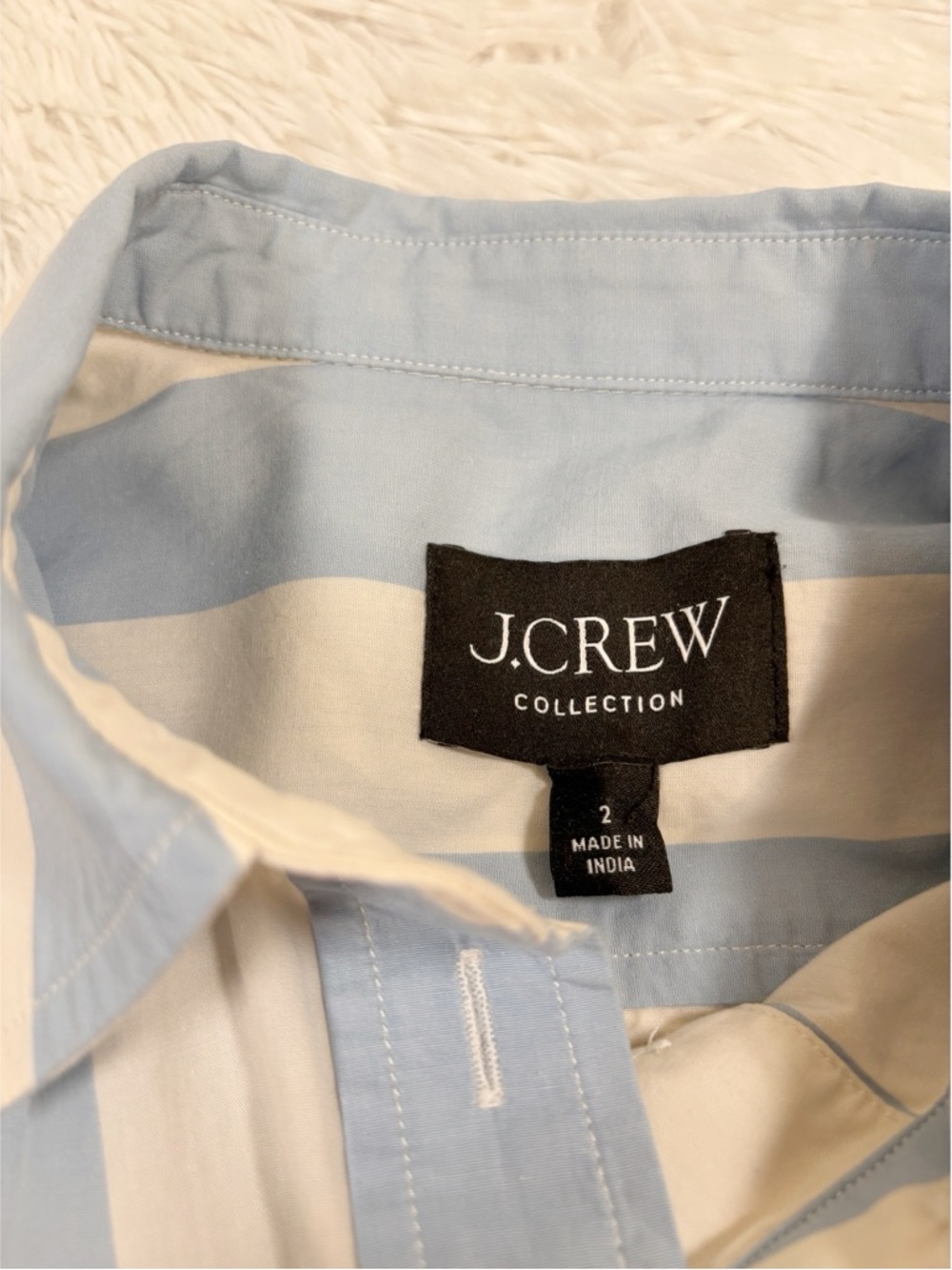 J. Crew Collection long sleeve Relaxed-fit cropped shirt in Barlow stripe - Picture 11 of 14